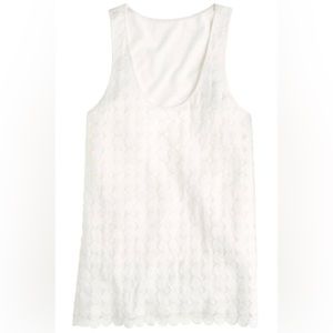 J. Crew Eyelet Dot Tank, white